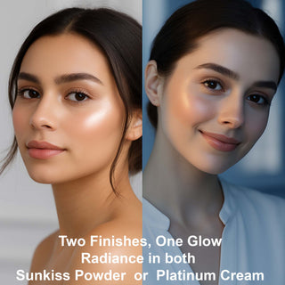 LB Platinum Cream Glow Highlighter – Professional Face & Cheekbone Makeup – Paraben-Free, Ultra-Creamy, Long-Lasting Radiance Platinum